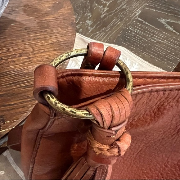 Lucky Brand Jade Leather Hobo Crossbody Bag with Tassel Accent - Picture 2 of 9